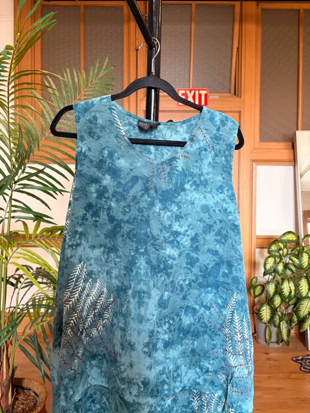 Craft Teal Blue Floral Tank Top